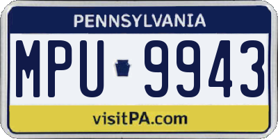 PA license plate MPU9943