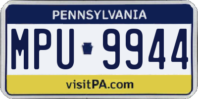 PA license plate MPU9944