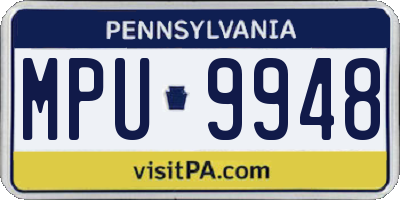 PA license plate MPU9948