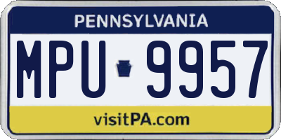 PA license plate MPU9957