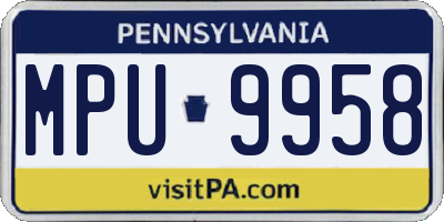 PA license plate MPU9958