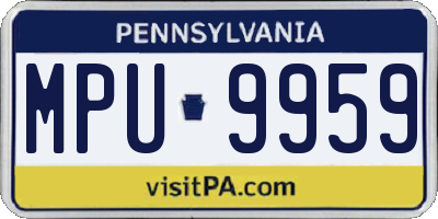 PA license plate MPU9959