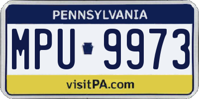 PA license plate MPU9973
