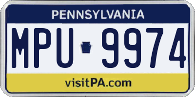 PA license plate MPU9974