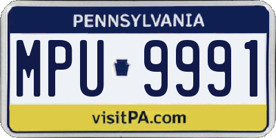 PA license plate MPU9991