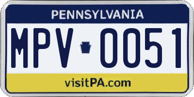 PA license plate MPV0051
