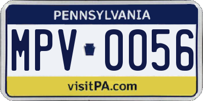 PA license plate MPV0056