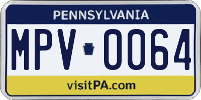 PA license plate MPV0064