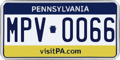 PA license plate MPV0066