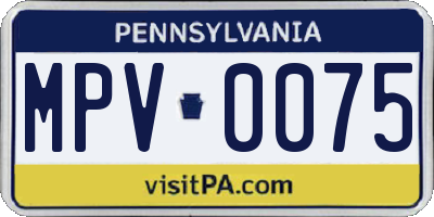PA license plate MPV0075