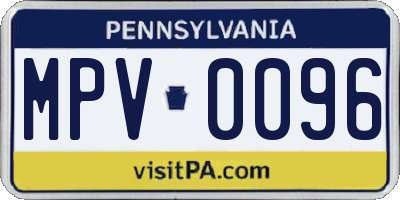 PA license plate MPV0096