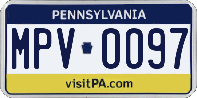 PA license plate MPV0097