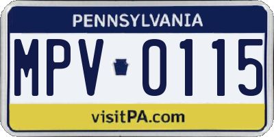 PA license plate MPV0115