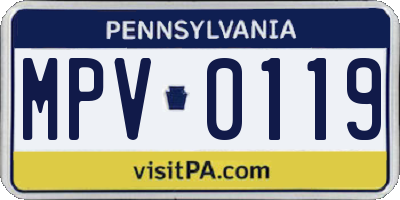 PA license plate MPV0119
