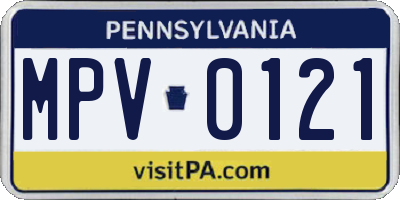 PA license plate MPV0121