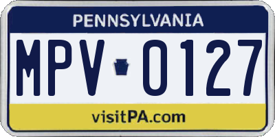 PA license plate MPV0127