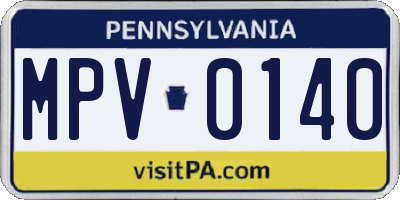 PA license plate MPV0140