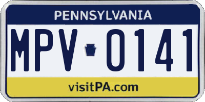 PA license plate MPV0141