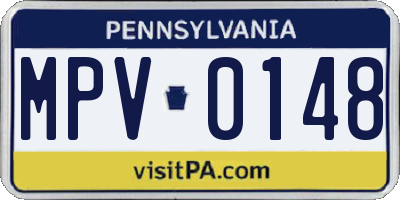 PA license plate MPV0148