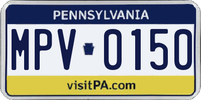 PA license plate MPV0150