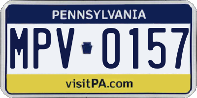 PA license plate MPV0157