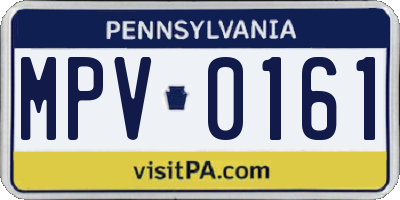 PA license plate MPV0161