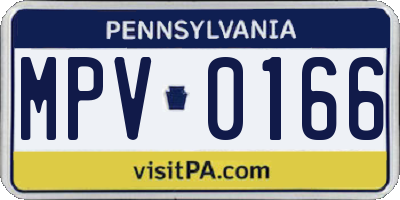 PA license plate MPV0166
