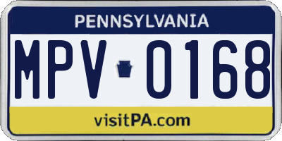 PA license plate MPV0168