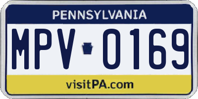 PA license plate MPV0169