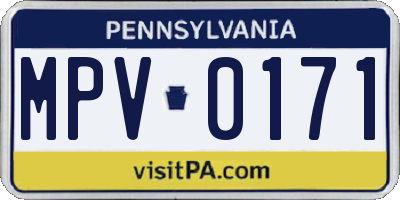 PA license plate MPV0171