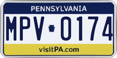 PA license plate MPV0174