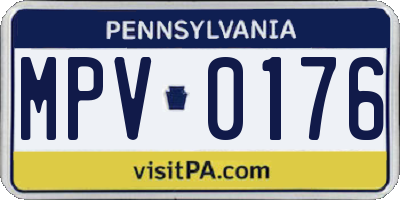 PA license plate MPV0176