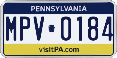 PA license plate MPV0184