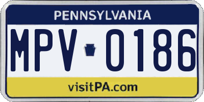 PA license plate MPV0186