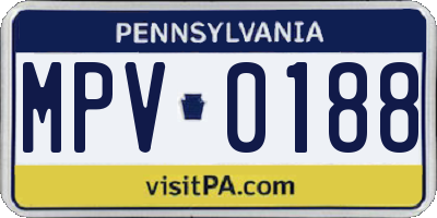 PA license plate MPV0188