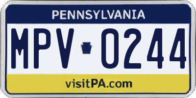PA license plate MPV0244