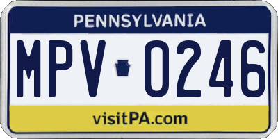 PA license plate MPV0246