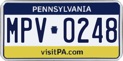 PA license plate MPV0248