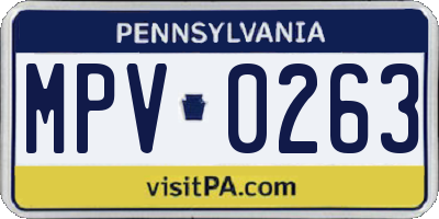 PA license plate MPV0263
