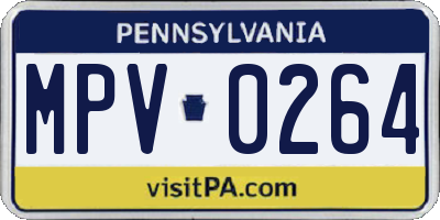 PA license plate MPV0264