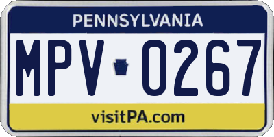 PA license plate MPV0267