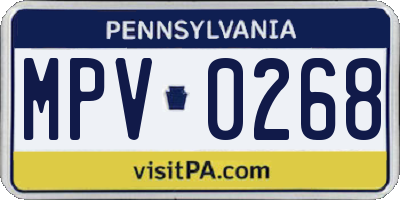 PA license plate MPV0268