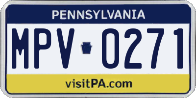 PA license plate MPV0271