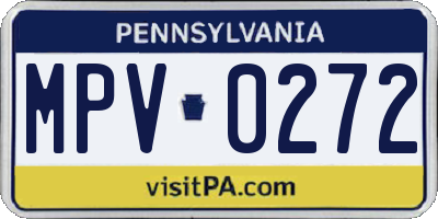 PA license plate MPV0272