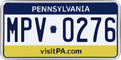 PA license plate MPV0276