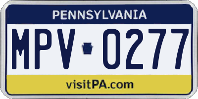 PA license plate MPV0277
