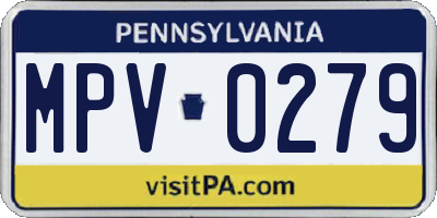 PA license plate MPV0279