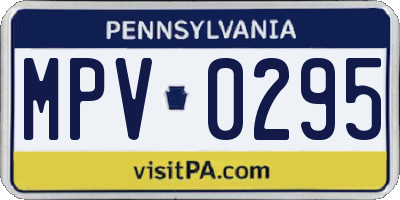 PA license plate MPV0295