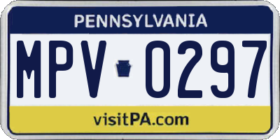 PA license plate MPV0297