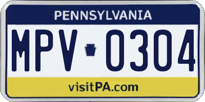PA license plate MPV0304